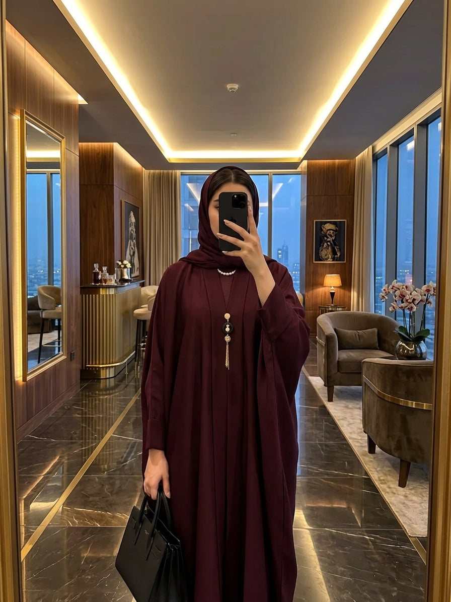 Maroon Essence Abaya