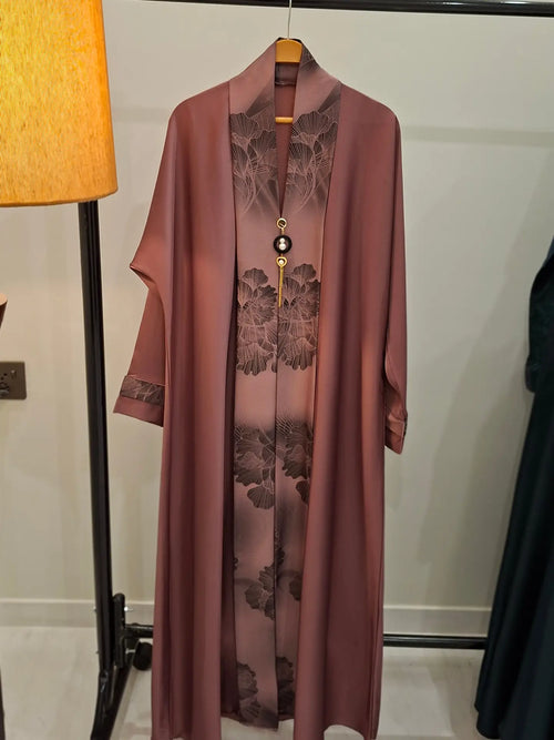 Dusky Floral Serenity Abaya