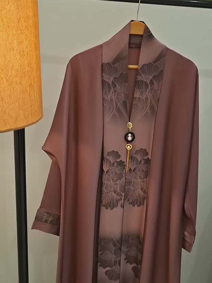 Dusky Floral Serenity Abaya